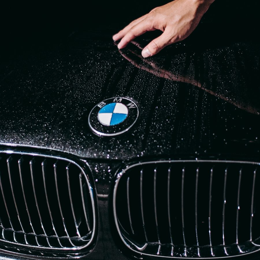 Water beading on a freshly sealed hood